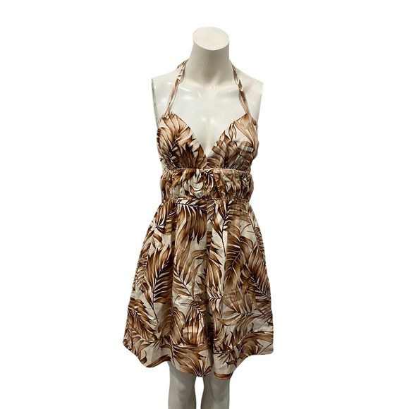 Autumn Adeigbo Karina Halter Short Romper V Neck Tropical Jumpsuit 4 - Picture 4 of 7